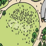 作品を拡大するとその細かさがよく分かる。東遊園地には灯籠の文字が見える。