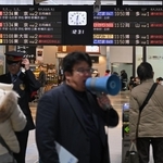 地震の影響で新幹線に運転の見合わせや遅れが生じた＝６日午後、神戸市中央区、ＪＲ新神戸駅（撮影・大田将之）
