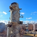 震災の記憶を伝える、物言わぬ語り部。区画整理された街並みの中で立つ＝神戸市長田区御蔵通５、御蔵北公園