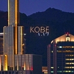 阪神・淡路大震災が発生した１月１７日を前にともされた電飾＝９日夜、神戸市中央区港島１から（撮影・大田将之）