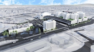 伊丹市立伊丹病院と近畿中央病院を統合してできる新病院のパース図（伊丹市提供）