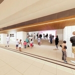 リニューアルした神戸市役所前地下通路のイメージ。新２号館の地階とつなぎ、広場を設ける（同市提供）