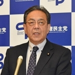 会見に臨む立憲民主党の水岡俊一代表＝東京・永田町