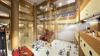 大ホール入り口前の空間「ホワイエ」のイメージ図（神戸市提供）