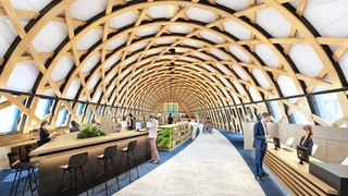 三宮再開発の１期ビルに移転予定の三宮図書館のイメージ図（神戸市提供）