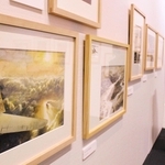 小さなネズミの大きな挑戦を描いた原画が並ぶ＝神戸ファッション美術館