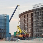 大屋根リングの解体工事などが進む大阪・関西万博の会場跡地＝大阪市此花区の夢洲（撮影・笠原次郎）