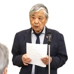 被爆者や活動の担い手が減り、今後のビジョンが必要だと訴える、兵庫県原爆被害者団体協議会の立川重則理事長＝神戸市中央区橘通３、市立婦人会館