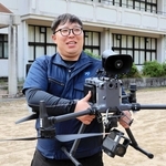 災害現場でドローンを迅速に活用できるため、指針などの策定を求めるＴ＆Ｔの中田耀介部長＝兵庫県佐用町豊福