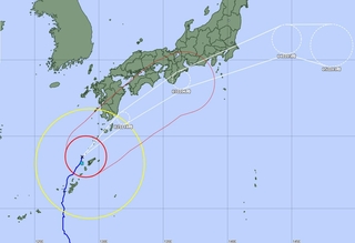 台風６号の進路予報図（２日午前６時現在）＝気象庁HPより