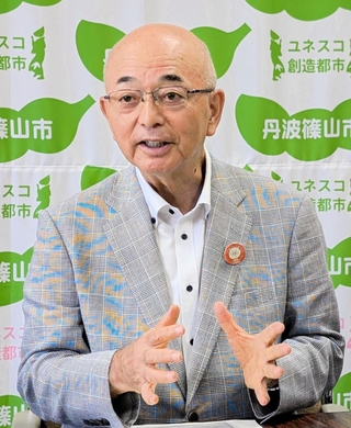 今期での引退を表明する酒井隆明・丹波篠山市長＝丹波篠山市役所