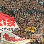 阪神－ヤクルト　６回裏阪神のチャンスで盛り上がるライトスタンド＝３０日午後、甲子園球場（撮影・吉田敦史）