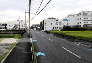 川端康成が祖父母と暮らした家近くの道。川端が通った学校へと続く＝大阪府茨木市