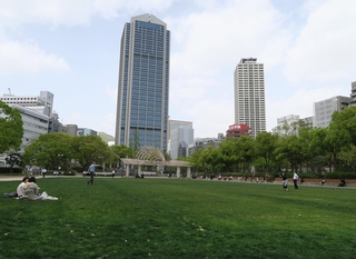 芝生が広がる神戸・東遊園地＝神戸市中央区加納町６