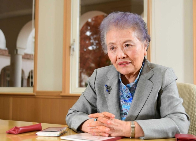 神戸市看護大の学長に就任し、抱負を語る南裕子さん＝神戸市西区学園西町３（撮影・秋山亮太）