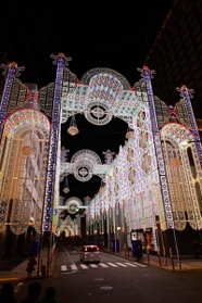 試験点灯した「神戸ルミナリエ」＝２日夜、神戸市中央区（撮影・秋山亮太）
