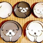 「琳派」の犬図をモチーフにした皿（京都・細見美術館）