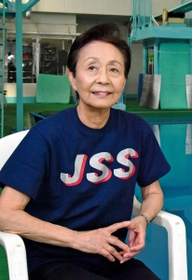 １９６４年東京五輪まで３大会連続で五輪に出場した馬淵かの子さん＝宝塚市川面１、ＪＳＳ宝塚スイミングスクール