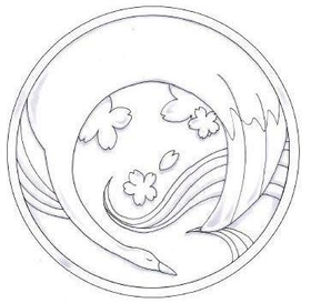 オープン競技のメダルのデザイン。コウノトリや桜の花をダイナミックに描く（兵庫県実行委員会提供）