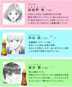 「青春ラブストーリー　ゴマアブＬＯＶＥ！」の登場人物（かどや製油提供）