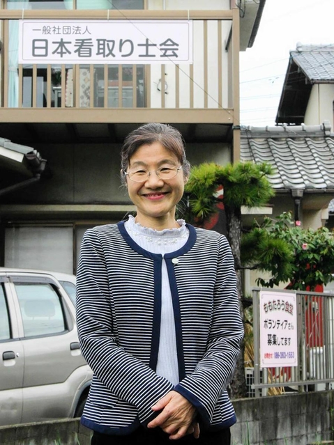 日本看取り士会会長　柴田久美子さん＝岡山市、日本看取り士会事務所