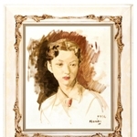 八千草薫さんから遺贈された本人の肖像画「婦人像」。白のブラウスは小磯が自らのイメージで描いたという（１９５６年、神戸市立小磯記念美術館蔵）