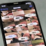 男性が入院中に検温のたびに撮影した体温計。３６度台が続いていたことが分かる