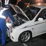 不正改造車の取り締まり＝神戸市北区、再度山ドライブウェイ周辺