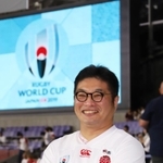 ラグビー・ワールドカップ日本大会の観戦で神戸を訪れた松尾諭さん＝２０１９年９月２６日、神戸市兵庫区御崎町１