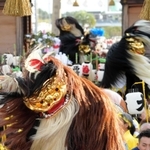 昨年の「毛獅子」の様子＝姫路市大塩町、大塩天満宮