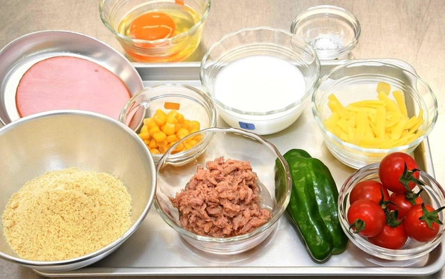 牛乳とチーズ、高野豆腐粉、卵はカルシウム、タンパク質といった栄養を摂取できる。