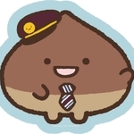 阪急電車とのコラボに合わせて作られた新キャラ「くり駅長」（阪急電鉄提供　（Ｃ）ＳＡＮ-Ｘ　２０２０　（Ｃ）ＨＡＮＫＹＵ）