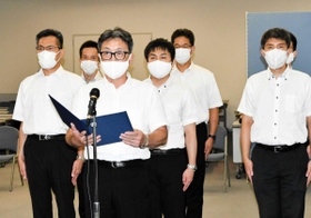 発足式で決意を述べる宮根正憲サイバーセキュリティ・捜査高度化センター長＝１日午後、神戸市中央区下山手通５（撮影・堀内達成）