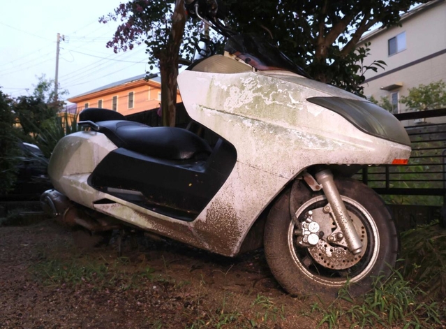 将太君が父と一緒に組み立てたバイク。父は新品をプレゼントするつもりだった（撮影・辰巳直之）