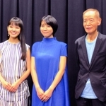 作品への思いを語る（右から）角川春樹監督、松本穂香、奈緒＝大阪市内