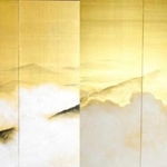 ■戦後の作品　眉仙が戦後、同じ構図で描いた「富士五湖図」（１９４７年、姫路市立美術館蔵）