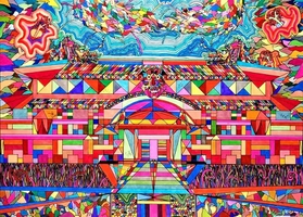 鮮やか首里城 再建願う絵画 西宮の小6男児が現地で作品展