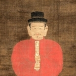 「古に憧れて」展に並ぶ、「聖徳太子摂政像」（部分、室町時代、香雪美術館蔵）