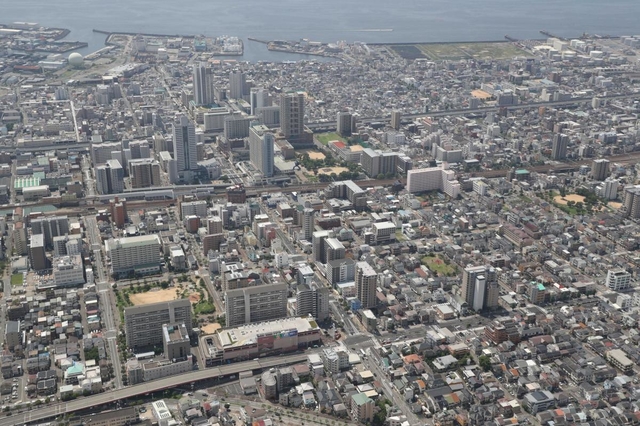 ２０２３年に事業が完了する新長田駅南地区再開発地区＝神戸市長田区