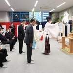 サンテレビ新社屋の竣工式＝２４日午後、神戸市中央区東川崎町１