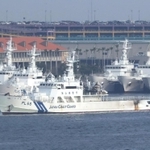 神戸港に集まった海上保安庁の巡視船＝２０１９年６月