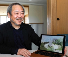 公園のデザインに込めた思いを語る神戸大大学院准教授の槻橋修さん＝神戸市灘区