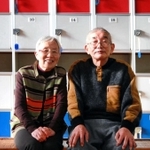 朝日湯を経営してきた奥谷元さん、隆子さん夫妻＝神戸市中央区旗塚通３