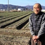 タマネギ畑の前に立つ谷口保さん＝南あわじ市中条中筋