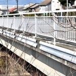 橋げたに取り付けられたガードレール＝神戸市須磨区友が丘７