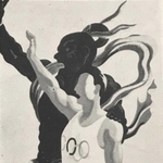 和田三造が描いた１９４０年東京五輪の公式ポスター。印刷されず幻の作品となった（「報告書　第十二回オリンピック東京大会組織委員会」より）