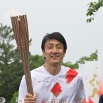 朝原宣治＝２４日午後、丹波篠山市北新町（撮影・秋山亮太）