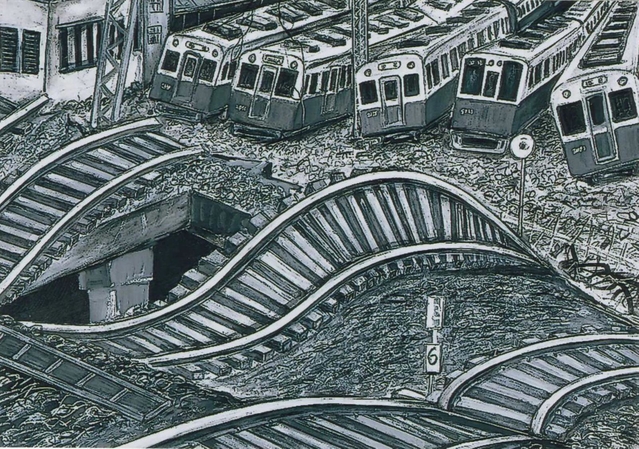 吉見敏治「阪神電車石屋川車庫」