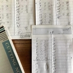 手作りしたマスクの数を記録したノート（遠藤さん提供）