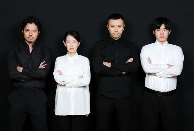 キャストの（右から）奥田一平、石橋徹郎、山本郁子、上川路啓志＝宮川舞子氏撮影